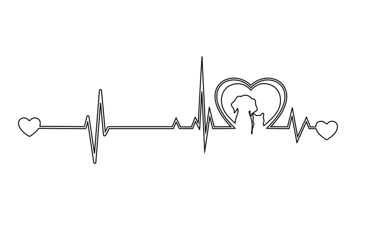 Cat and Dog EKG/Heartbeat Decal 2