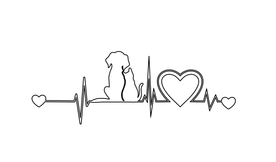 Cat and Dog EKG/Heartbeat Decal 1