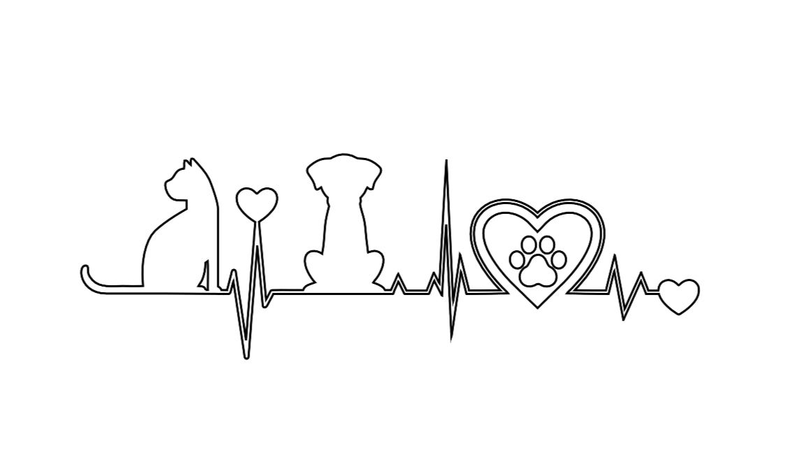 Cat and Dog EKG/Heartbeat Decal3