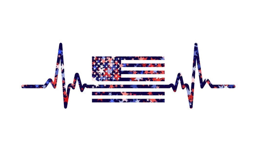 USA Flag EKG Decal