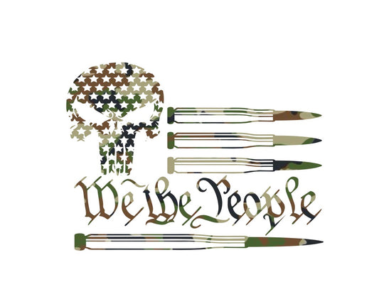 We The People Skull & Bullets Decal