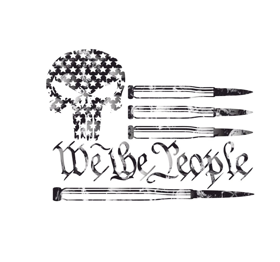 We The People Skull & Bullets Decal