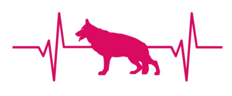 German Shepherd Dog EKG/Heartbeat Decal
