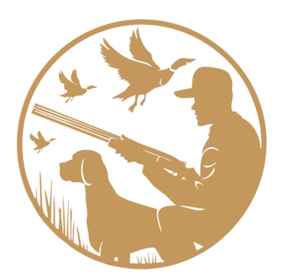Hunter with Dog & Ducks Decal