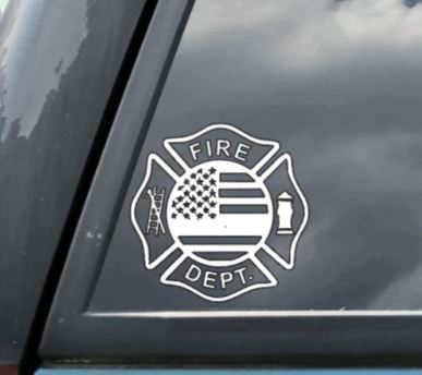 Fire Dept. Maltese Flag Decal