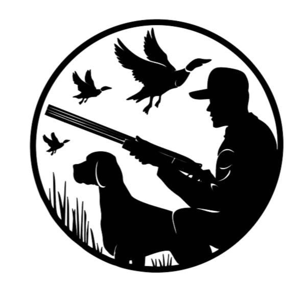 Hunter with Dog & Ducks Decal