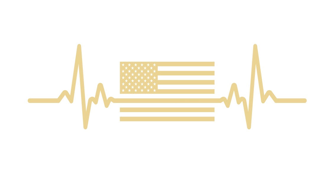 USA Flag EKG Decal