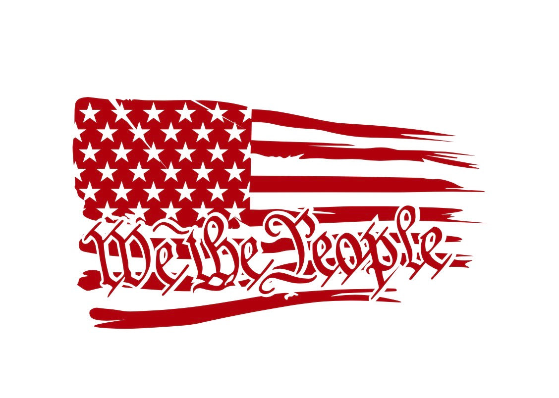 We The People Flag Decal