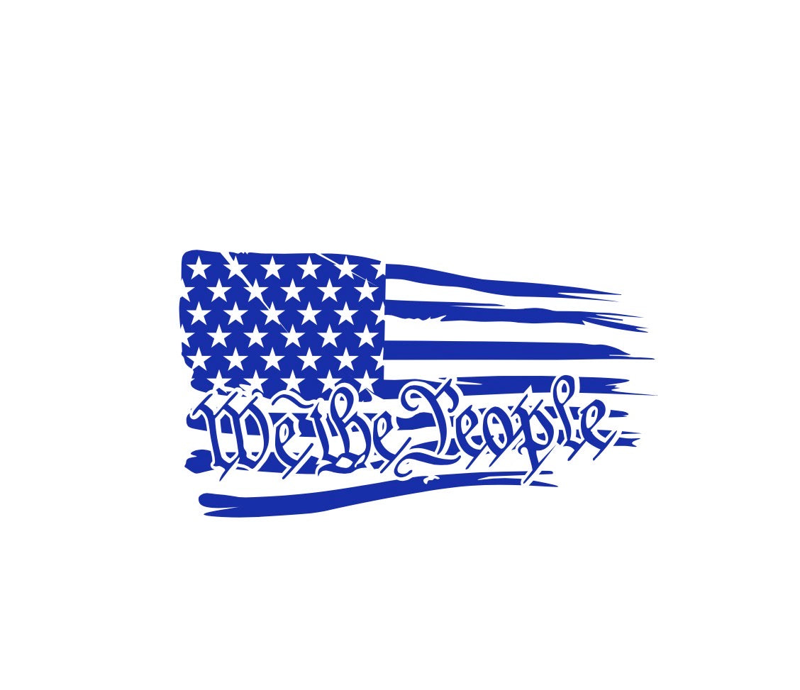 We The People Flag Decal