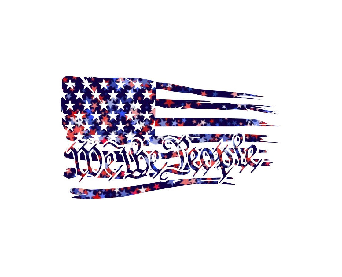 We The People Flag Decal