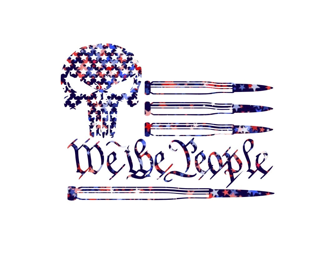 We The People Skull & Bullets Decal
