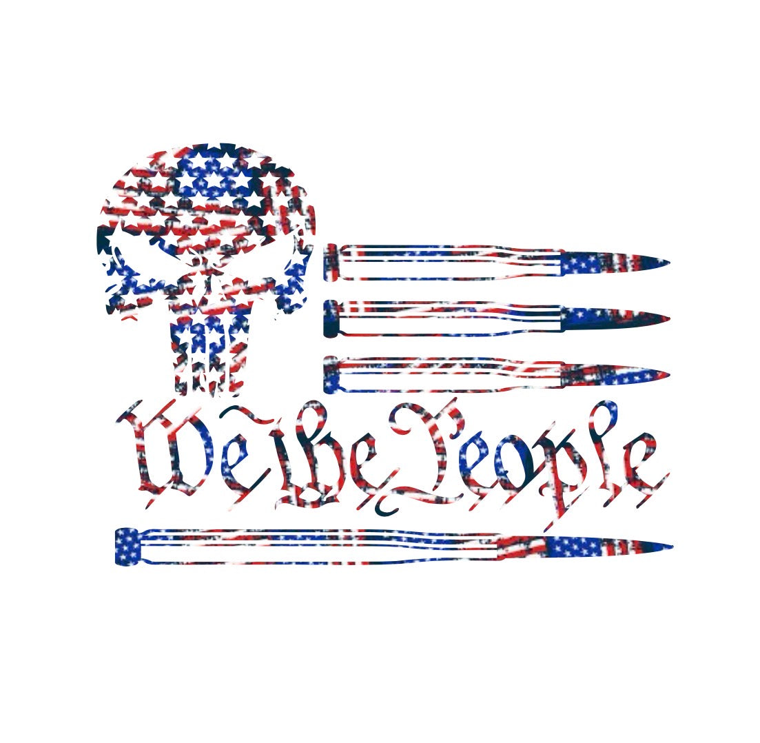 We The People Skull & Bullets Decal