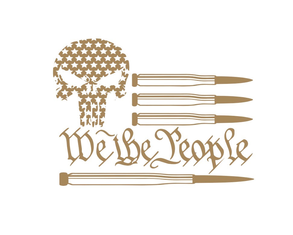 We The People Skull & Bullets Decal