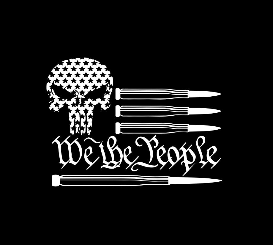 We The People Skull & Bullets Decal