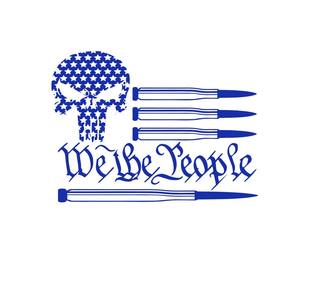 We The People Skull & Bullets Decal