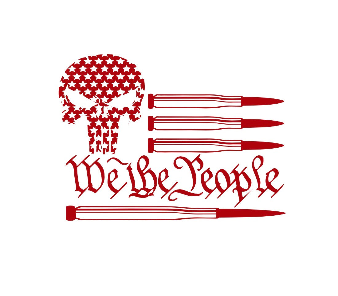We The People Skull & Bullets Decal