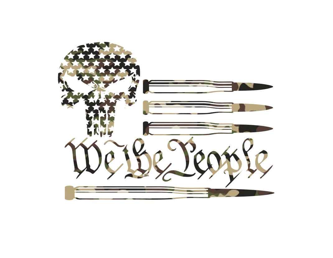 We The People Skull & Bullets Decal