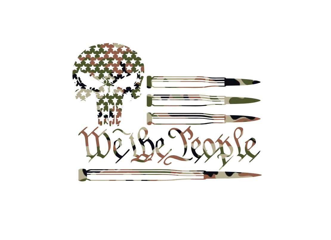 We The People Skull & Bullets Decal