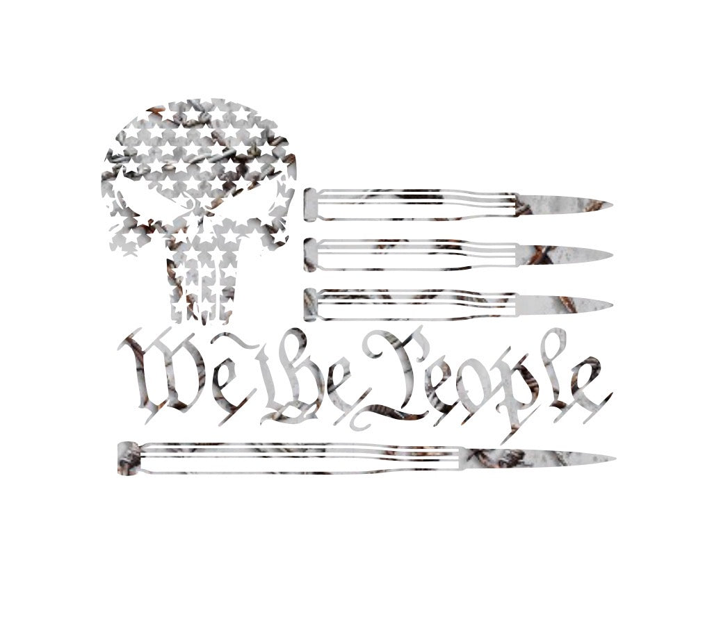 We The People Skull & Bullets Decal