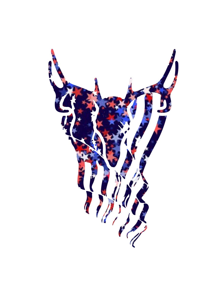 Buck Skull Flag Decal