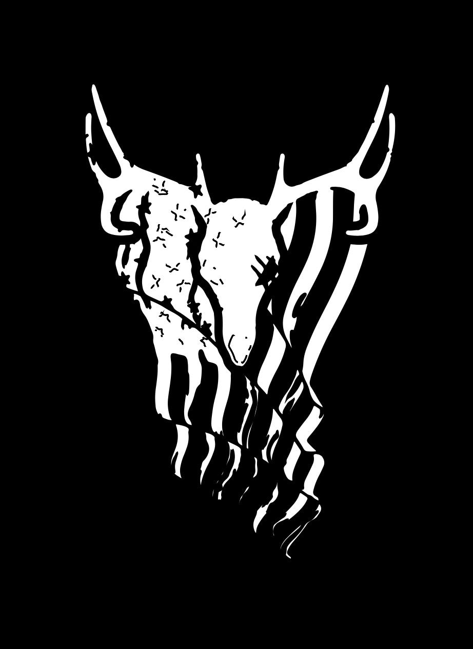 Buck Skull Flag Decal