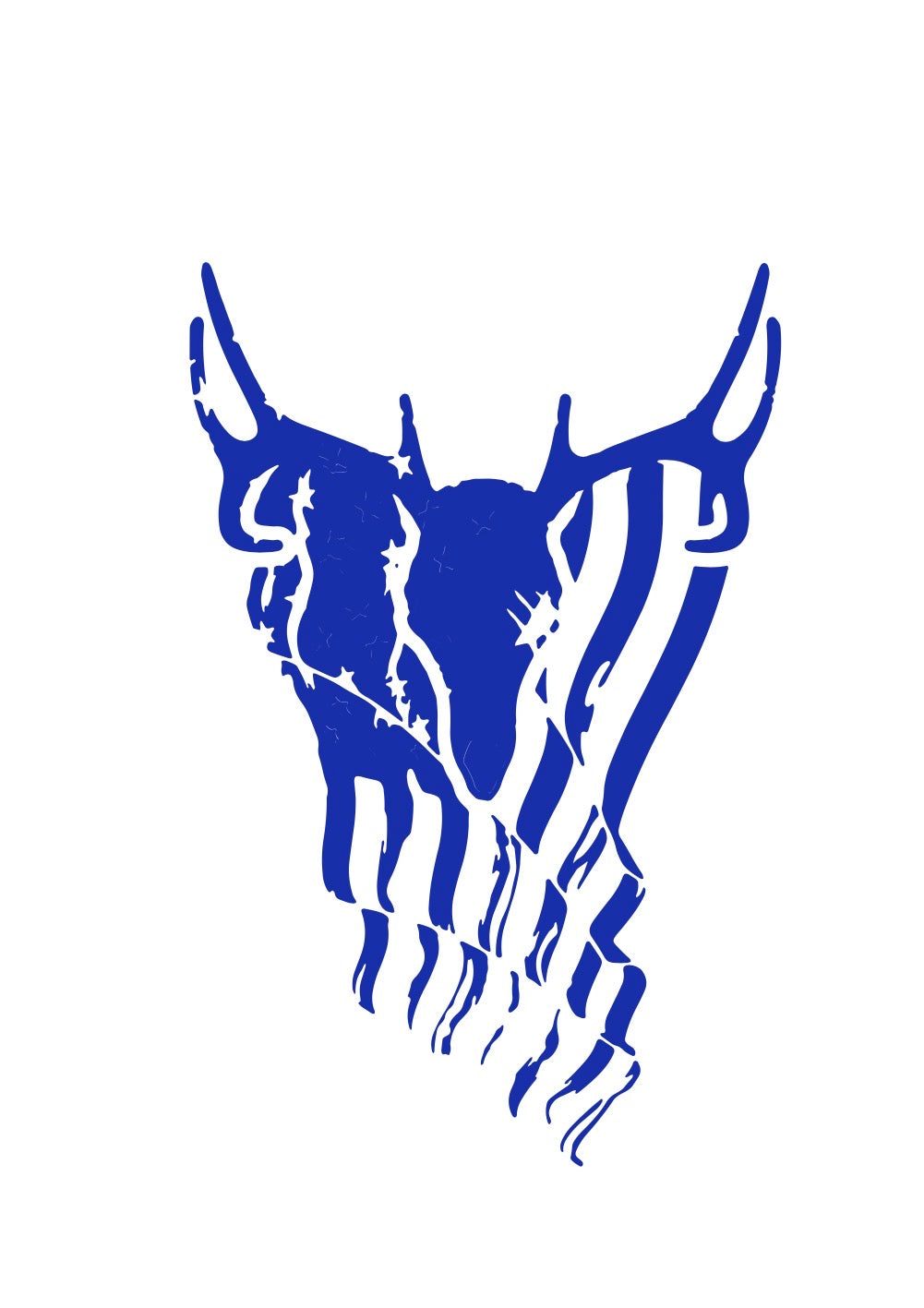 Buck Skull Flag Decal