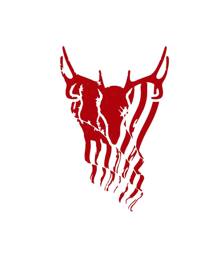 Buck Skull Flag Decal