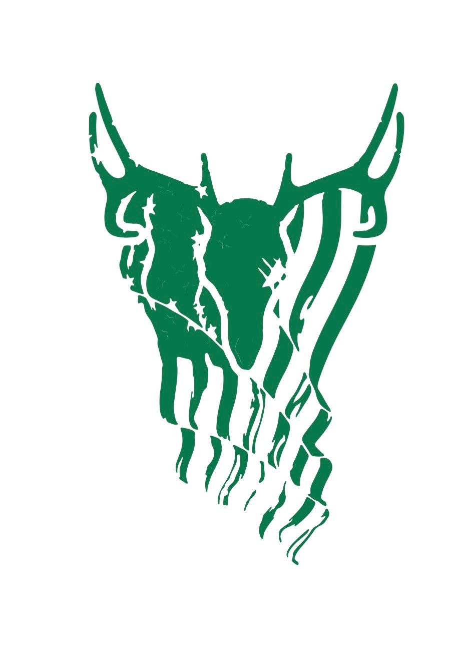 Buck Skull Flag Decal