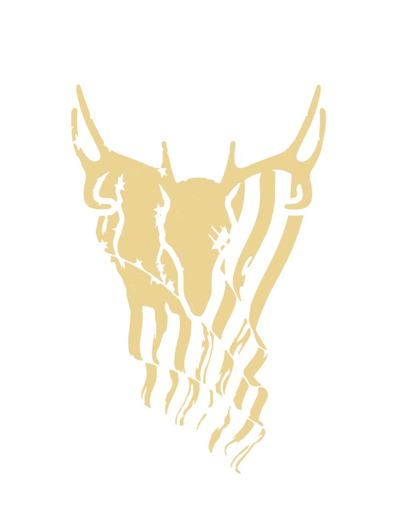 Buck Skull Flag Decal
