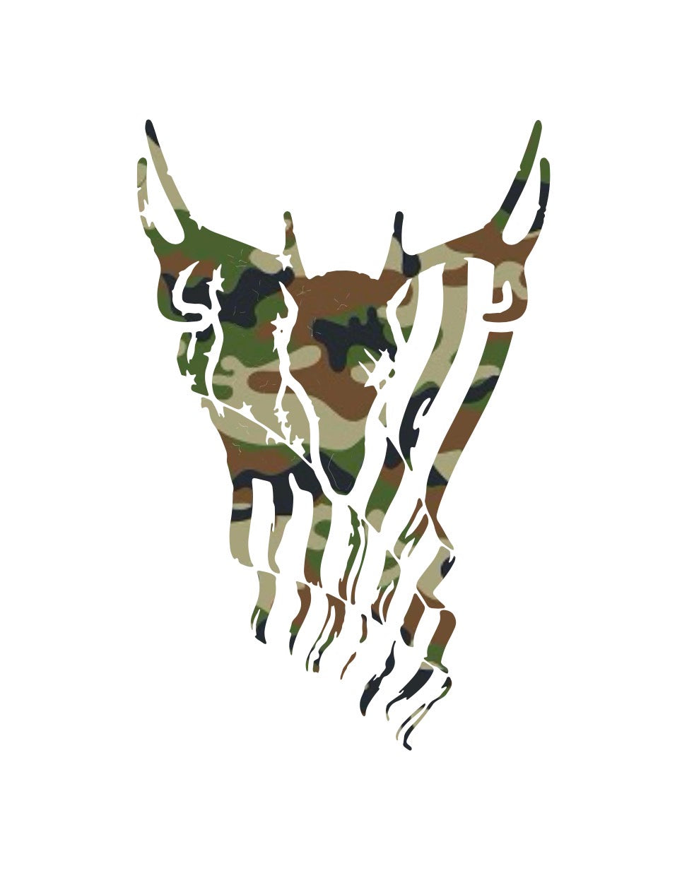 Buck Skull Flag Decal