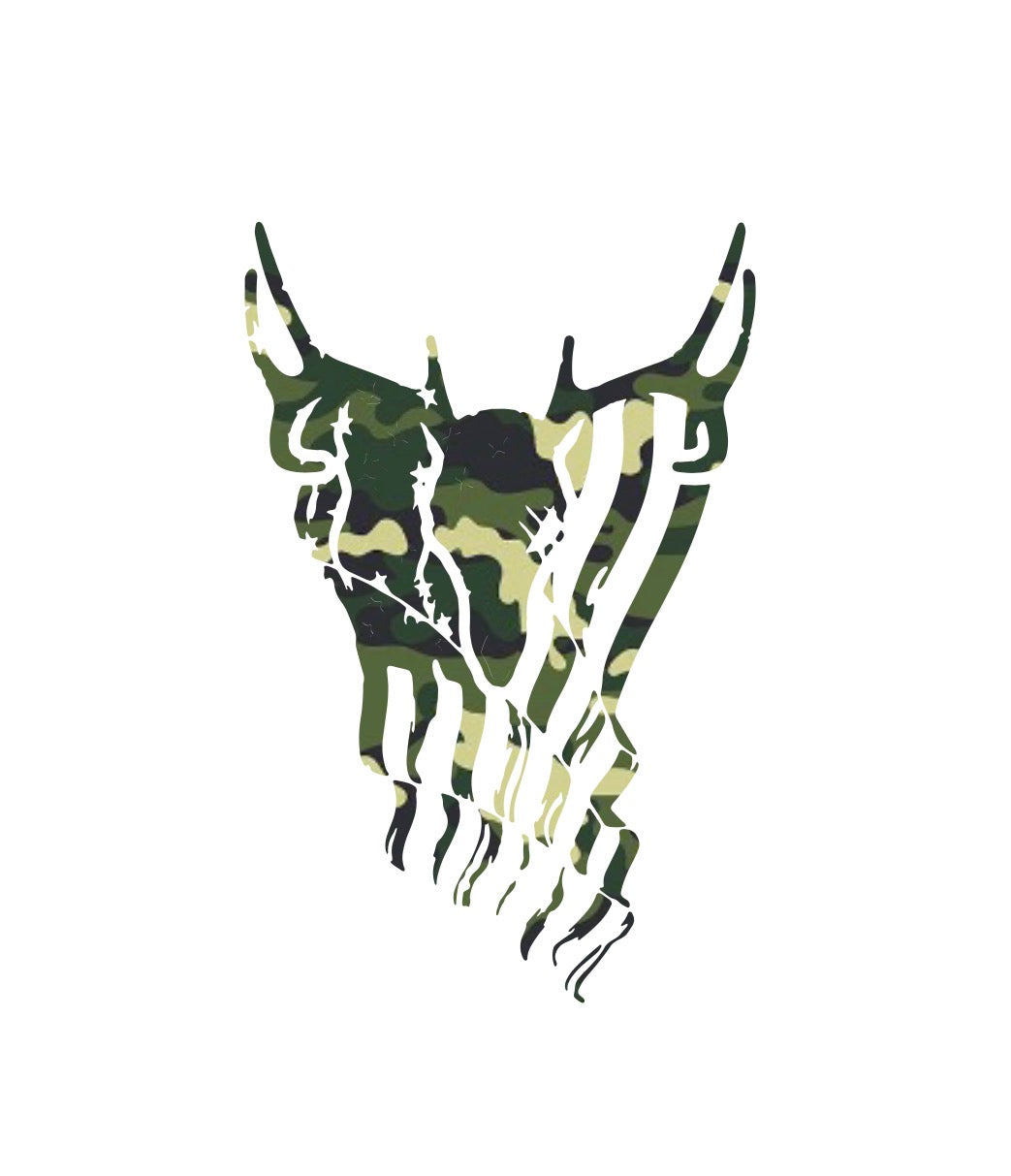 Buck Skull Flag Decal
