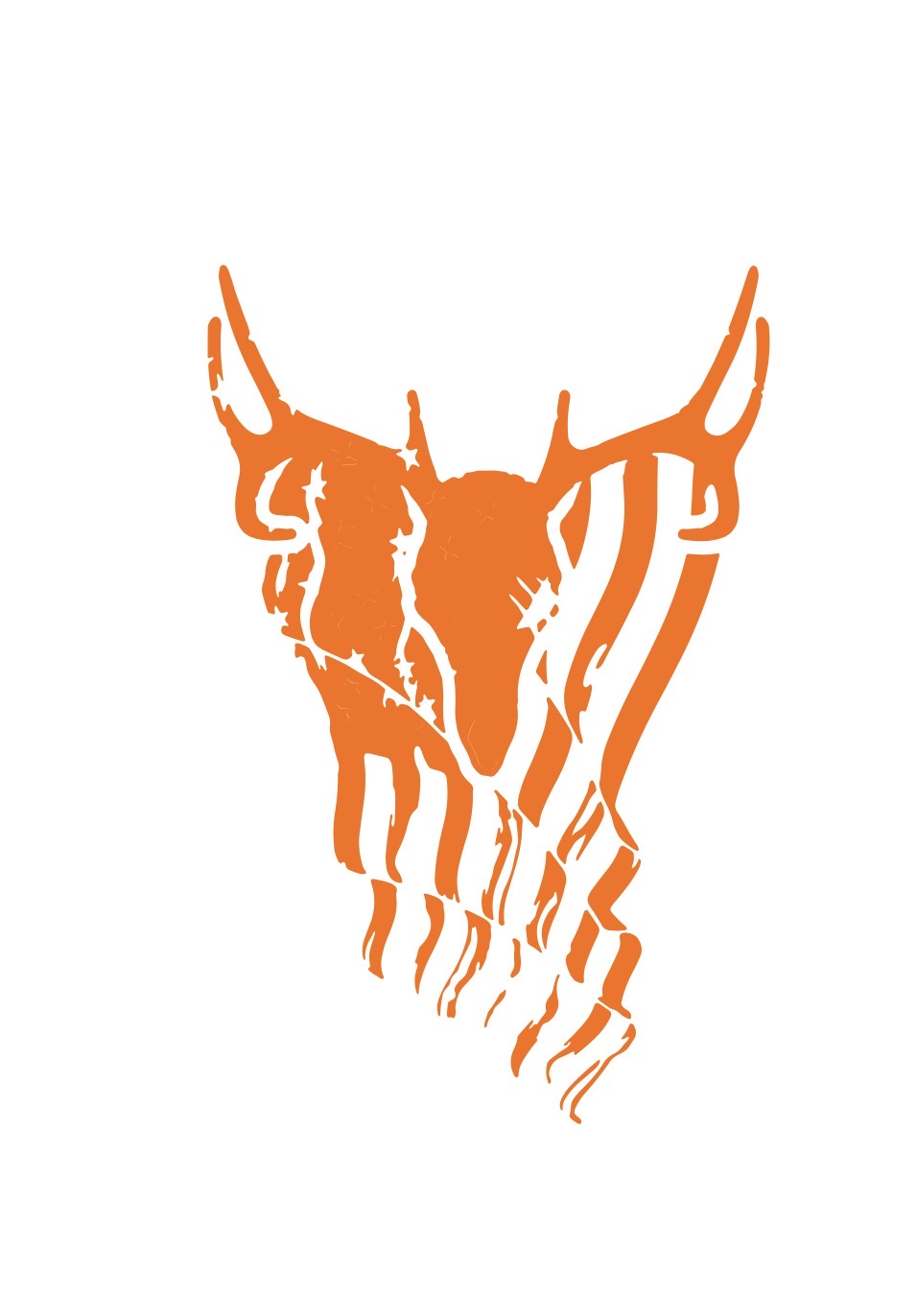 Buck Skull Flag Decal