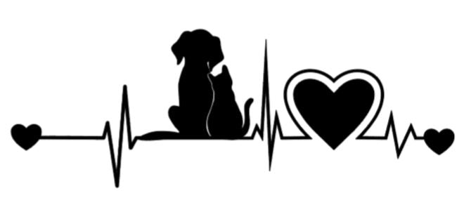 Cat and Dog EKG/Heartbeat Decal 1