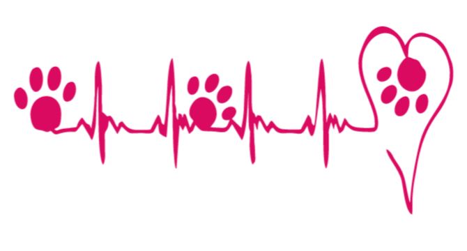 Heart and Paw EKG/Heartbeat Decal