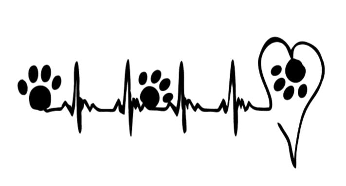 Heart and Paw EKG/Heartbeat Decal