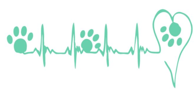 Heart and Paw EKG/Heartbeat Decal