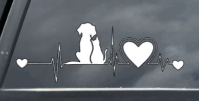 Cat and Dog EKG/Heartbeat Decal 1