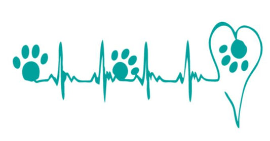 Heart and Paw EKG/Heartbeat Decal