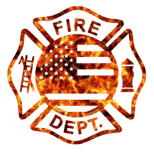 Fire Dept. Maltese Flag Decal