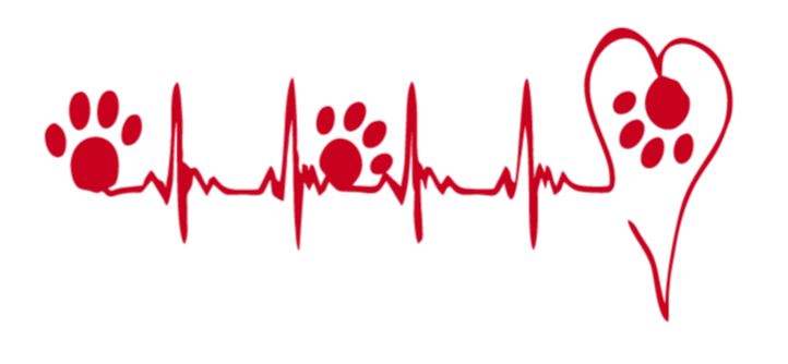 Heart and Paw EKG/Heartbeat Decal