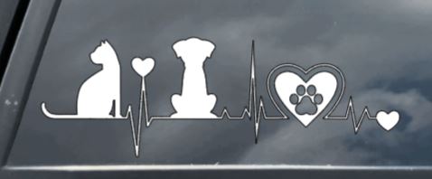 Cat and Dog EKG/Heartbeat Decal3