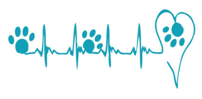 Heart and Paw EKG/Heartbeat Decal