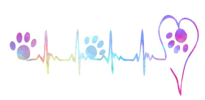 Heart and Paw EKG/Heartbeat Decal