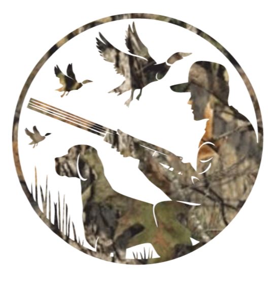 Hunter with Hunting Dog and Birds Decal