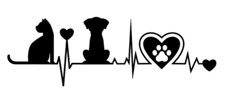 Cat and Dog EKG/Heartbeat Decal3