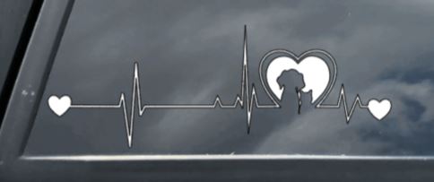 Cat and Dog EKG/Heartbeat Decal 2