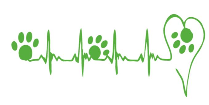 Heart and Paw EKG/Heartbeat Decal