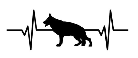 German Shepherd Dog EKG/Heartbeat Decal