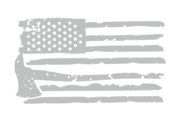 Firefighter Distressed Flag - Axe Decal